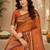 Sangam prints copper gold soft silk blend woven work traditional saree