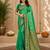 Sangam prints emerald green soft silk blend woven work traditional saree