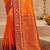 Sangam prints bright orange soft silk blend woven work traditional saree