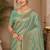 Sangam prints sea green cotton silk woven work traditional saree