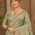 Sangam prints sage green cotton silk woven work traditional saree