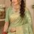 Sangam prints sage green cotton silk woven work traditional saree