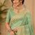 Sangam prints sea green cotton silk woven work traditional saree