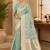 Sangam prints aqua blue cotton silk woven work traditional saree