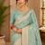 Sangam prints aqua blue cotton silk woven work traditional saree