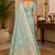 Sangam prints aqua blue cotton silk woven work traditional saree