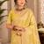 Sangam prints light yellow cotton silk woven work traditional saree