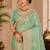 Sangam prints mint green cotton silk woven work traditional saree