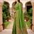Sangam prints olive green satin woven work traditional saree