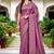 Sangam prints mauve satin woven work traditional saree