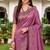 Sangam prints mauve satin woven work traditional saree