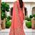Sangam prints rose pink satin woven work traditional saree