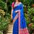 Sangam prints royal blue satin woven work traditional saree