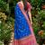 Sangam prints royal blue satin woven work traditional saree