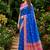 Sangam prints royal blue satin woven work traditional saree