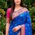 Sangam prints royal blue satin woven work traditional saree