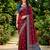 Sangam prints maroon satin woven work traditional saree