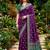 Sangam prints purple satin woven work traditional saree