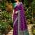 Sangam prints purple satin woven work traditional saree