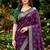 Sangam prints purple satin woven work traditional saree