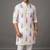 Men's off-white printed kurta set