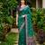 Sangam prints teal green satin woven work traditional saree