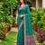 Sangam prints teal green satin woven work traditional saree