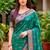 Sangam prints teal green satin woven work traditional saree