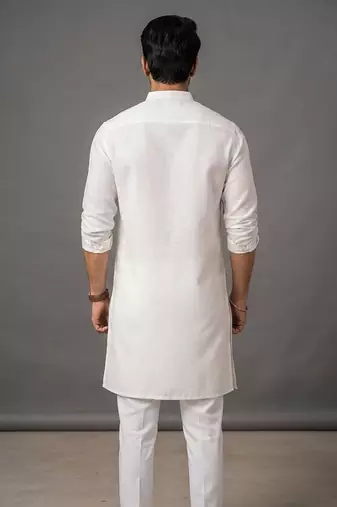 Men's off-white printed kurta set