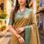 Sangam prints beige-gold satin woven work traditional saree