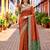 Sangam prints rust orange satin woven work traditional saree