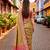 Sangam prints olive gold satin woven work traditional saree