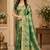 Sangam prints sea green satin woven work traditional saree