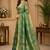 Sangam prints sea green satin woven work traditional saree