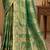 Sangam prints sea green satin woven work traditional saree