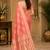 Sangam prints peach pink satin woven work traditional saree