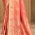 Sangam prints peach pink satin woven work traditional saree