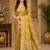 Sangam prints mustard gold satin woven work traditional saree