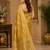 Sangam prints mustard gold satin woven work traditional saree