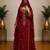Maroon Gold Embroidered Kaftan Dress