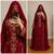 Maroon Gold Embroidered Kaftan Dress