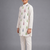 Boys' off-white printed kurta set