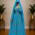 Sky blue Gold Embroidered Kaftan Dress