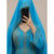 Sky blue Gold Embroidered Kaftan Dress