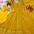 yellow color embroidery sequin work faux georgette gown set
