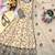 cream color embroidery sequin work faux georgette gown set