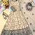 cream color embroidery sequin work faux georgette gown set