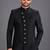 Black art silk sherwani set