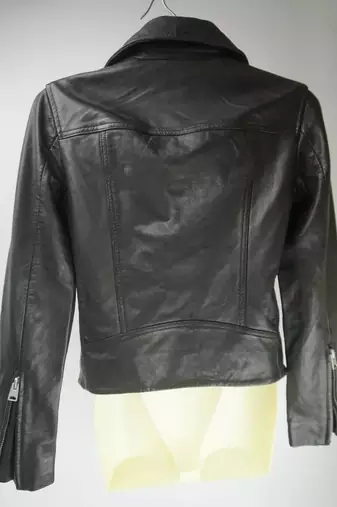 Women’s black  lambskin leather jacket -asymmetrical  zipper detail