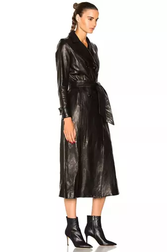 Women's  black  lambskin leather coat- full sleeve
